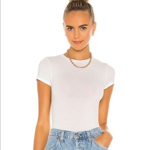 Yummie Crewneck Thong Bodysuit in White